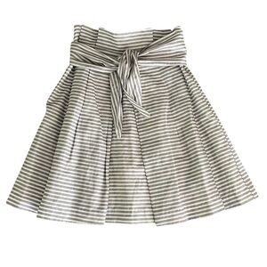Corey Lynn Calter for Anthro metallic striped pleated tie waist skirt